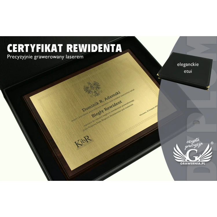Certyfikat Rewidenta - ZŁOTY - POZIOMY - DS015
