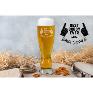 Szklanka na piwo z grawerem - Best daddy ever - SP011